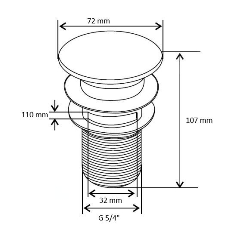 Kielle túlfolyós click-clack mosdólefolyó, fehér 30901030 (K)