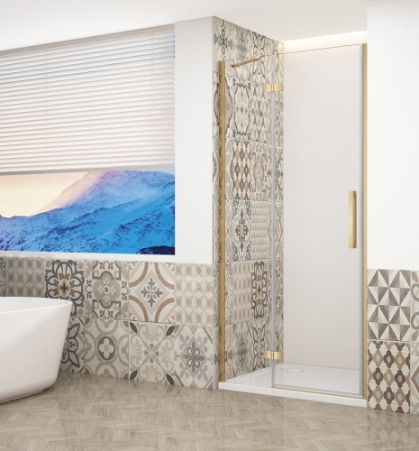 Sapho TRINITY GOLD 110 cm balos zuhanyajtó transzparent üveggel, matt arany GT1211CL-G