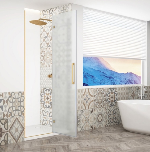 Sapho TRINITY GOLD 110 cm jobbos zuhanyajtó matt üveggel, matt arany GT1211MR-G