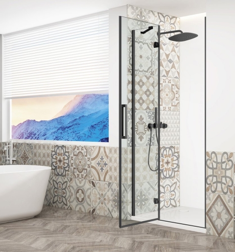 Sapho TRINITY BLACK 120 cm balos zuhanyajtó transzparent üveggel, matt fekete GT1212CL-B