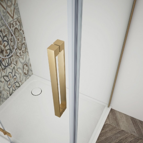Sapho TRINITY GOLD 120 cm balos zuhanyajtó transzparent üveggel, matt arany GT1212CL-G