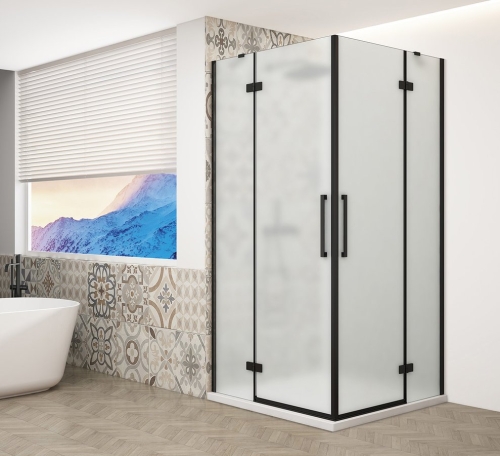 Sapho TRINITY BLACK 110x110 cm zuhanykabin matt üveggel, matt fekete GT2211-11M-B