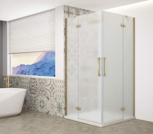 Sapho TRINITY GOLD 80x90 cm zuhanykabin matt üveggel, matt arany GT2280-90M-G