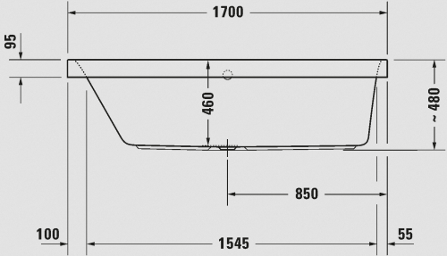 Duravit Happy D.2 akril kád bal oldali háttámlával 170x75 cm 700312000000000