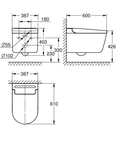 GROHE Sensia Pro Bidéfunkciós teljes WC-rendszer falsík mögötti öblítőtartályokhoz, fehér 36508SH0