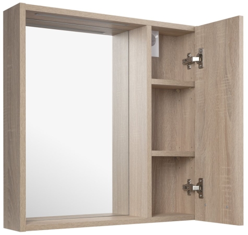 Sapho AQUALINE ZOJA 60x60 cm jobbos tükrösszekrény LED világítással, tölgy 45028S