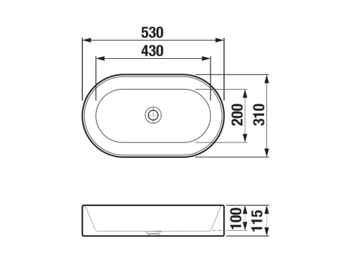 Jika Astra pultra építhető mosdó 53x31 cm, matt fekete H8183667161121