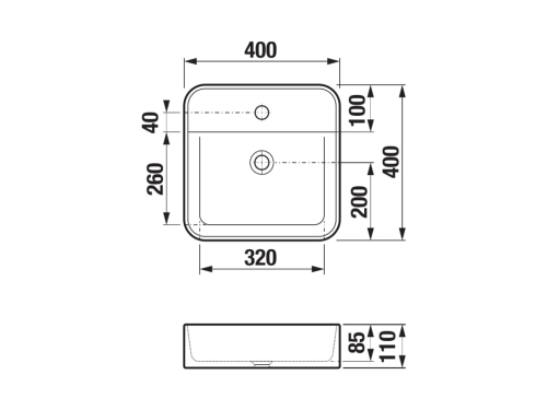 Jika Astra pultra építhető mosdó 40x40 cm, matt fekete H8183617161111