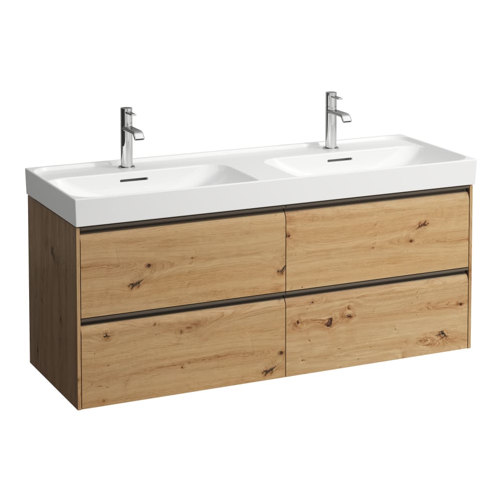 Laufen Meda alsószekrény 1300 mm, 4 fiókkal, H814112 mosdóhoz, vad tölgy H4216440112671