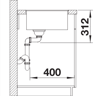 BLANCO SUBLINE 500-F munkalap szintjébe építhető gránit mosogató, palaszürke 523533