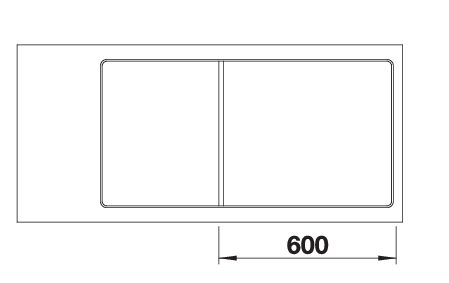 BLANCO AXIA III XL 6S-F munkalap szintjébe építhető gránit mosogató üveg vágólappal, fekete 525859