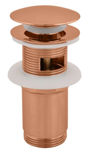 Rav Slezák CLICK-CLACK leeresztő túlfolyós mosdóhoz, szálcsiszolt rose gold  MD0484ZRK