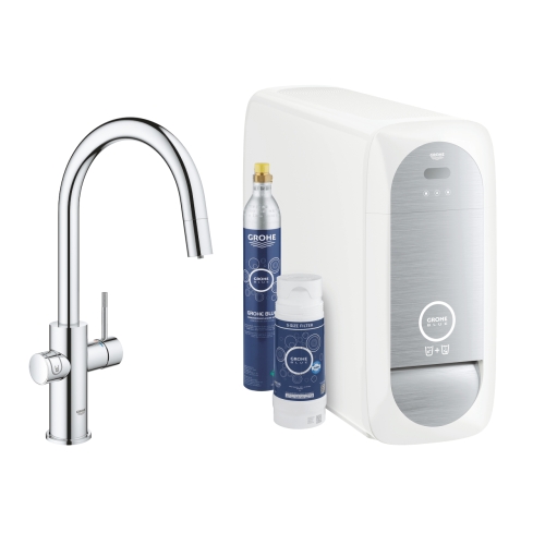 Grohe GROHE Blue Home C-kifolyós kezdőkészlet kihúzható gyöngyöztetővel, króm 31541000