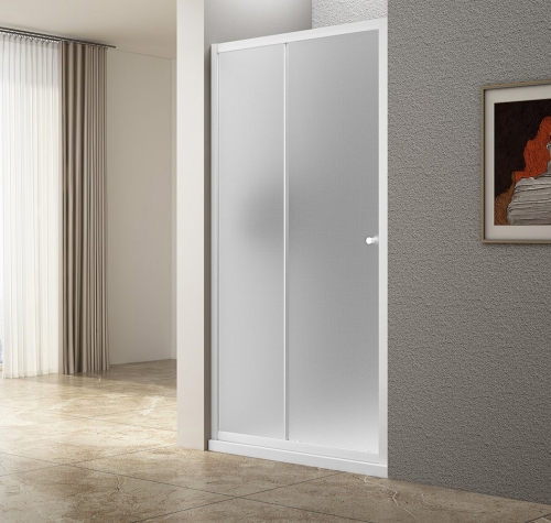 Sapho AQUALINE UGGA 110 cm tolóajtó brick üveggel, fehér AWS110