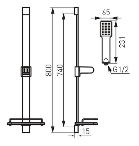 Ferro Quadro zuhanyszett, króm N110B