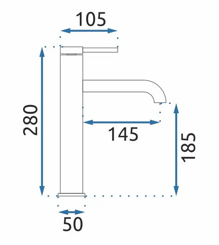 Rea Spot Copper Brush magasított mosdó csaptelep, szálcsiszolt réz REA-B2069