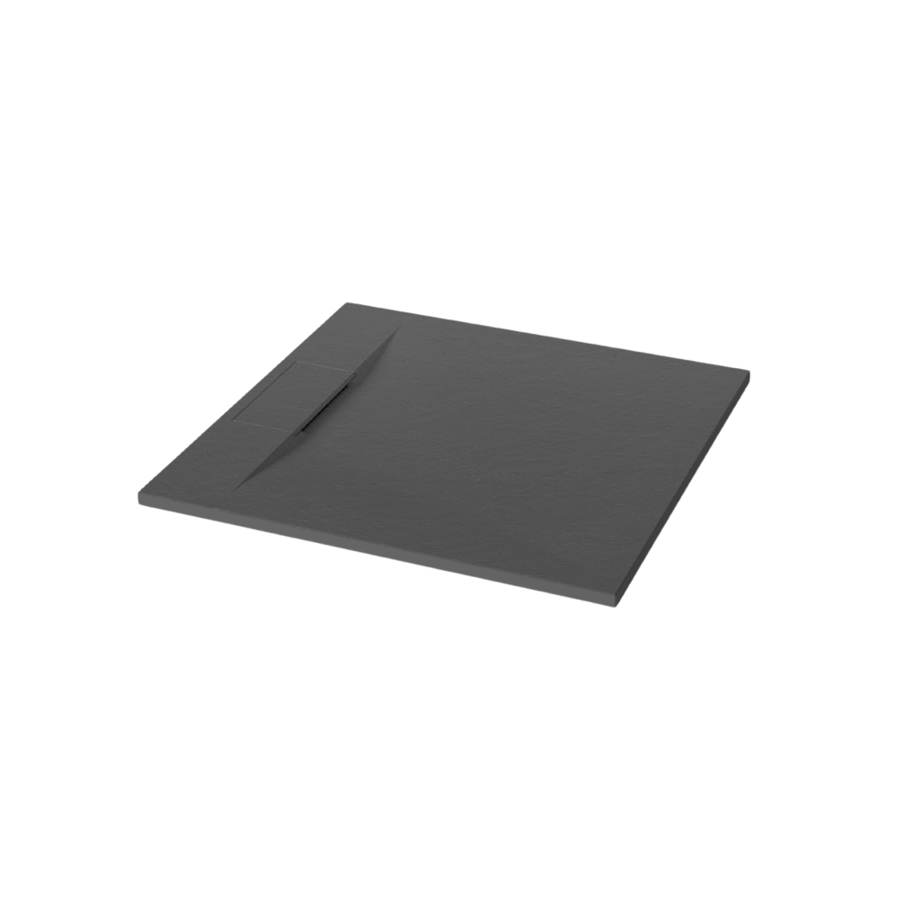 Invena ALVERO zuhanytálca SMC 90x90 cm szifonnal, fekete AK-7C-909-H