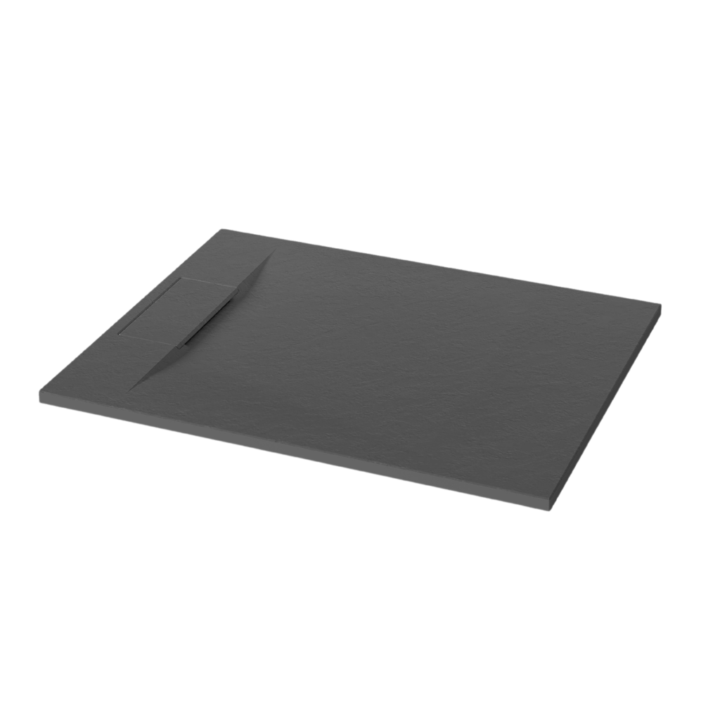 Invena ALVERO zuhanytálca SMC 90x110 cm szifonnal, fekete AK-7C-911-H