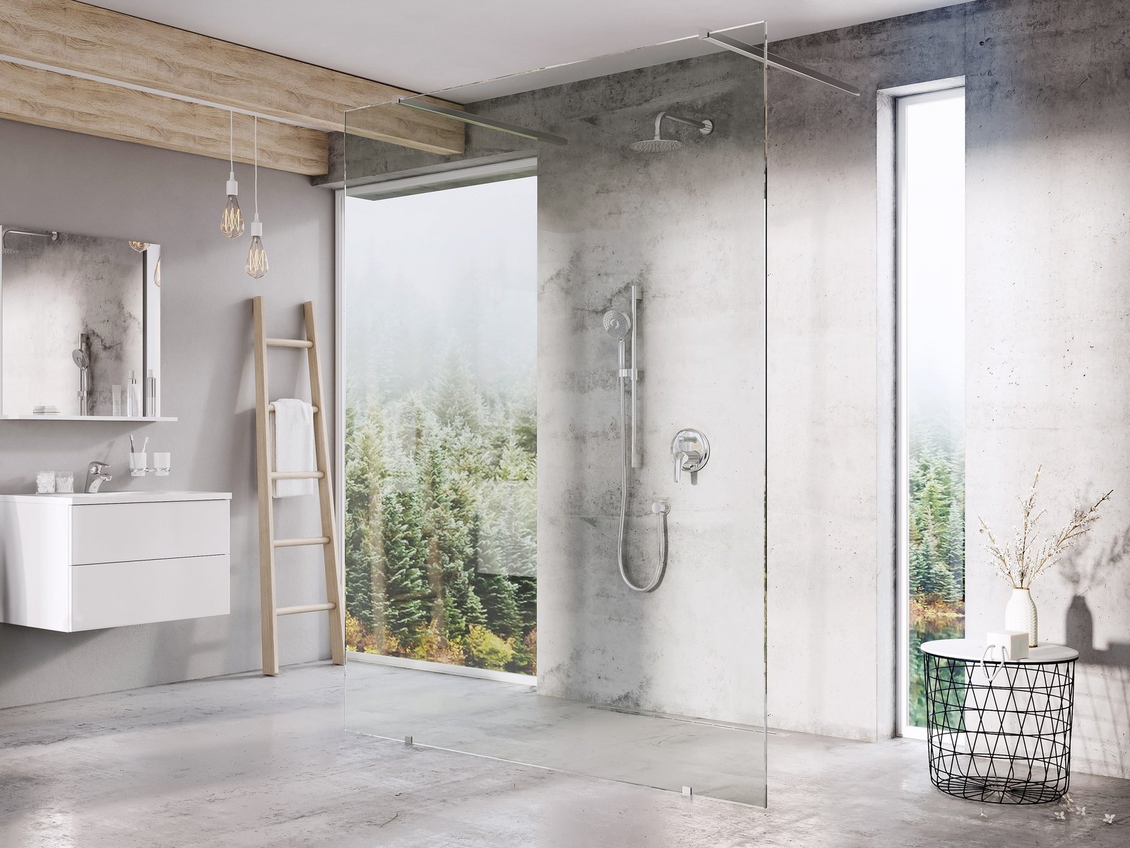Ravak Free 120 cm Walk-In zuhanyfal Transparent üveggel, krómhatású GW9FG0C0SZ1