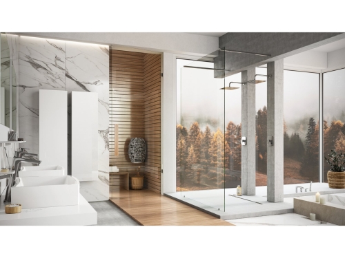 Ravak Free 140 cm Walk-In zuhanyfal Transparent üveggel, krómhatású GW9FM0C0SZ1