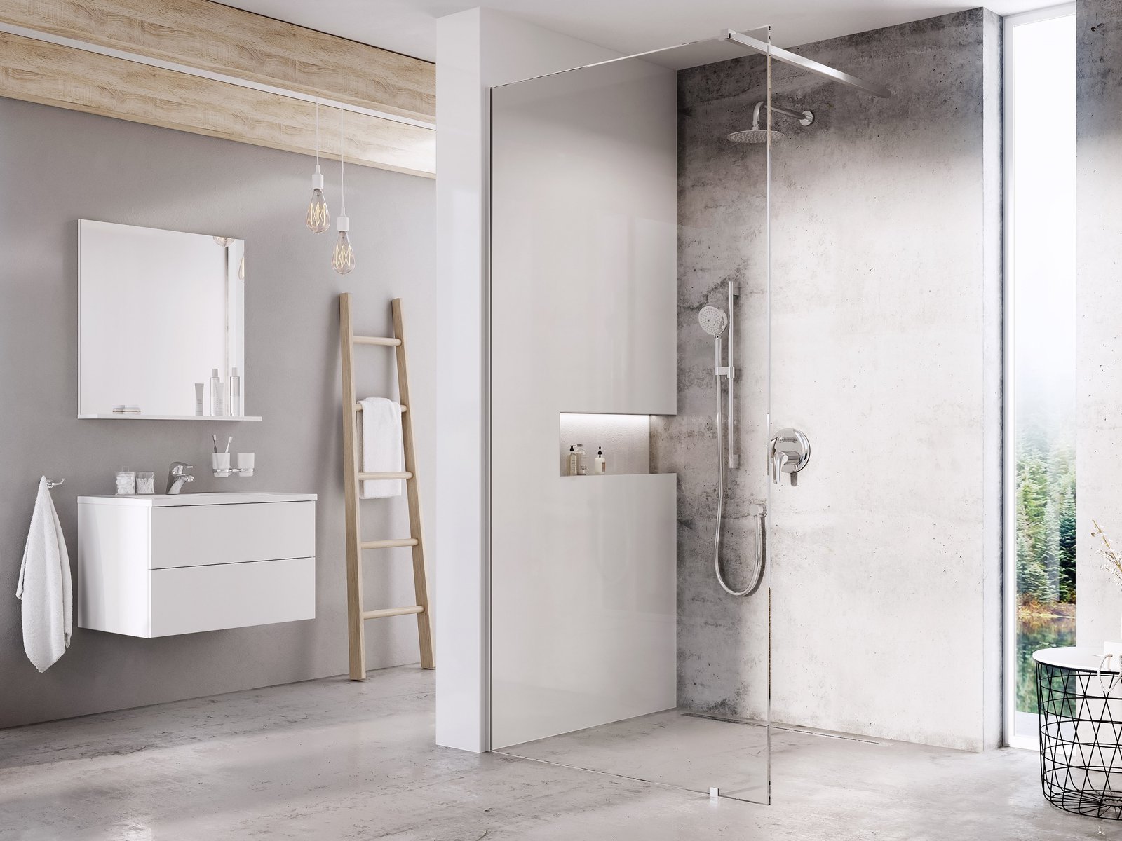 Ravak Wall 100 cm Walk-In zuhanyfal Transparent üveggel, krómhatású GW9WA0C0SZ1
