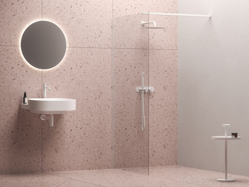 Ravak Wall 140 cm Walk-In zuhanyfal Transparent üveggel, matt fehér GW9WM0E0SZ1