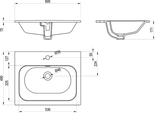 Ravak Chrome Slim 60 cm kerámiamosdó, fehér XJX01160008