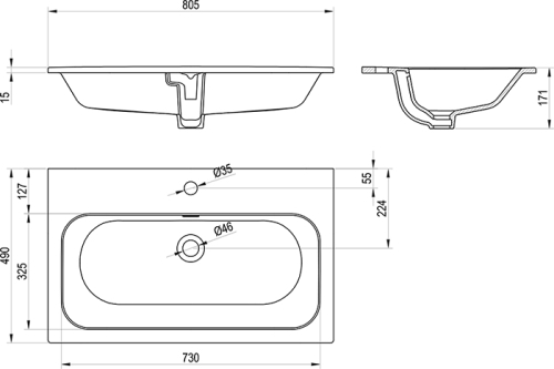 Ravak Chrome Slim 80 cm kerámiamosdó, fehér XJX01180002