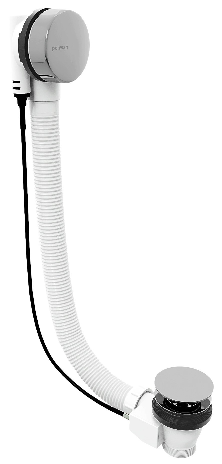 Sapho POLYSAN MARBLE 80 cm bovdenes kád le-és túlfolyó, króm 11042