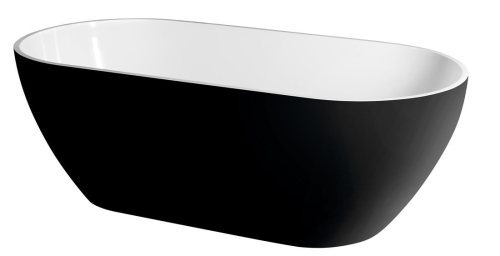 Sapho POLYSAN REDUTA 171x81 cm szabadon álló kád, fehér/fekete 72973