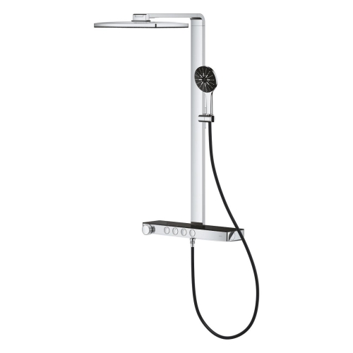 Grohe Rainshower Aqua Pure termosztátos zuhanyrendszer, króm/fekete 100962KI00