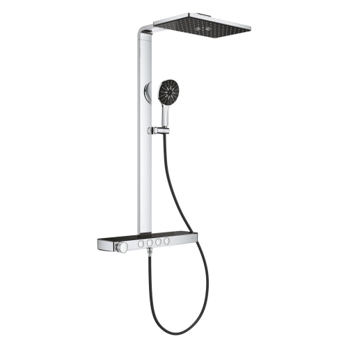 Grohe Rainshower Aqua Pure termosztátos zuhanyrendszer, króm/fekete 100962KI00