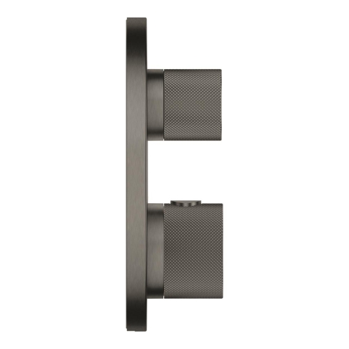 Grohe Atrio Private Collection termosztatikus zuhanycsaptelep 2 kimenethez, beépített elzáró/váltó szeleppel, gombbal, brushed hard graphite 24396AL0