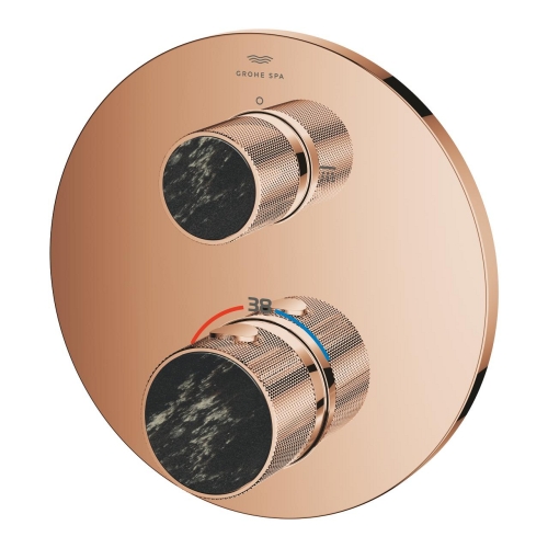 Grohe Atrio Private Collection termosztatikus zuhanycsaptelep 2 kimenethez, beépített elzáró/váltó szeleppel, gombbal, warm sunset 24396DA0