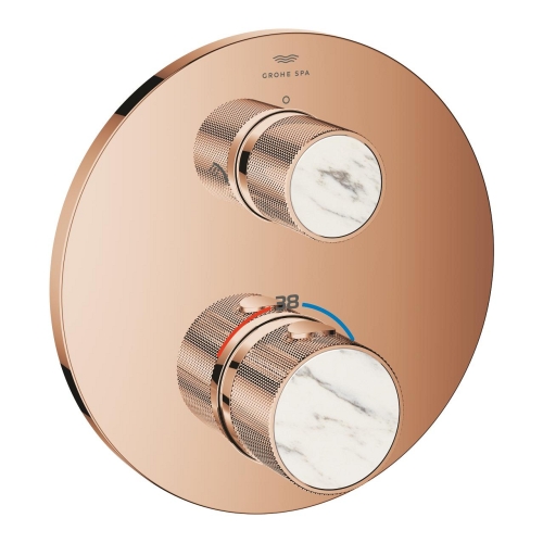Grohe Atrio Private Collection termosztatikus zuhanycsaptelep 2 kimenethez, beépített elzáró/váltó szeleppel, gombbal, warm sunset 24396DA0