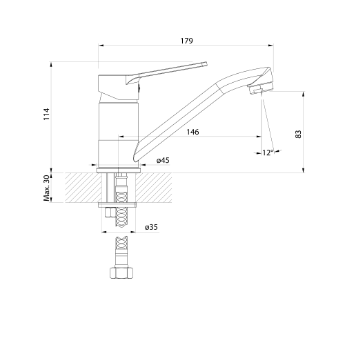 Sapho AQUALINE SINTRA mosdócsaptelep, króm SX001