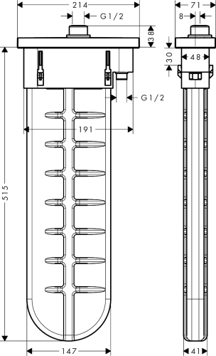 Hansgrohe sBox kád színkészlet, szögletes, szálcsiszolt fekete króm 28010340