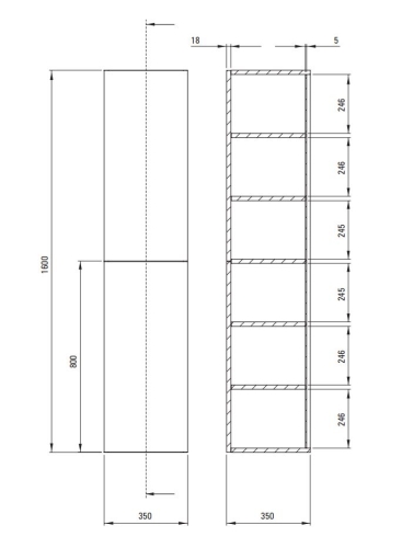 Deante PRIZMA 35 cm magas kiegészítő szekrény, nero SDI_NSL1