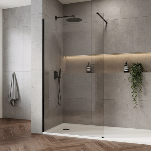 Rea Flexi walk-in zuhanyfal 90 cm, fekete KPL-K99166