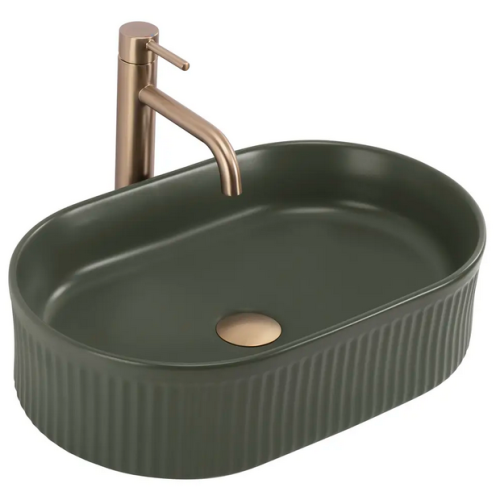 Rea Vanda pultra ültethető mosdó 49x31 cm, matt oliva REA-U6311