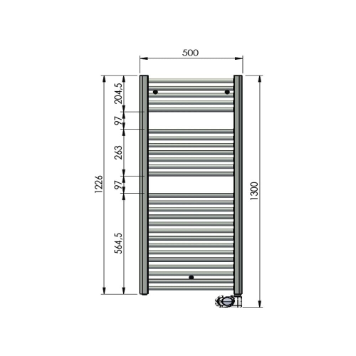 Zehnder Aura elektromos üzemelésű radiátor matt fekete (CU) PBEBZ-120-050/MQ (K)