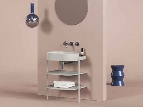 Ravak Yard 60 cm kerámia mosdó csaplyuk nélkül, Smoke Grey XJX0O060000