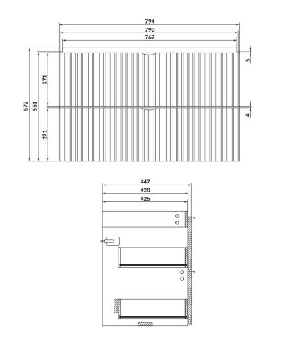Cersanit TIRSO 80 cm alsószekrény, matt fehér S1015-004