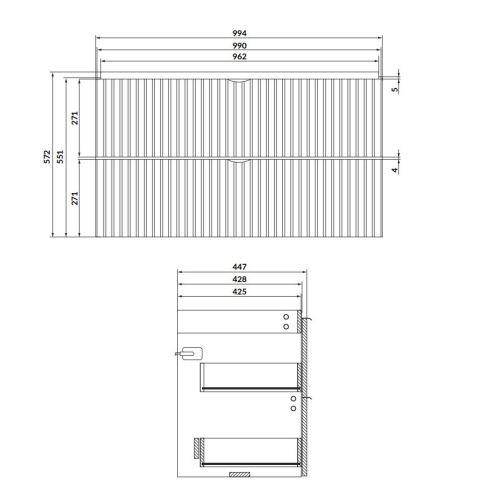 Cersanit TIRSO 100 cm alsószekrény, matt fekete S1017-012