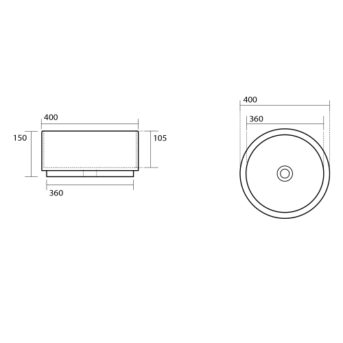Sapho KERASAN OKE 40 cm pultra ültethető mosdó, matt fekete 554131