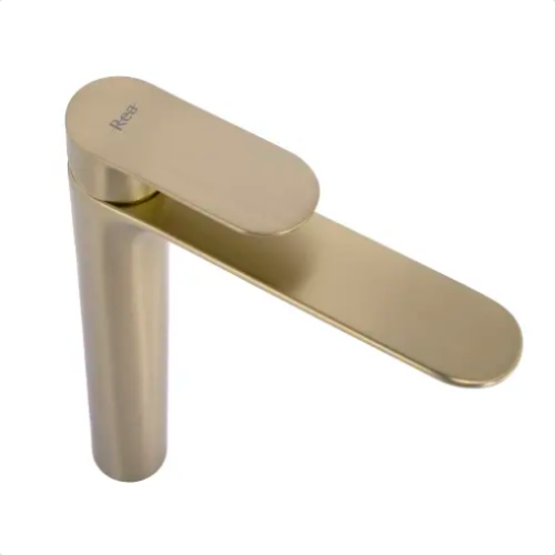 Rea Drop Brush Gold magasított mosdó csaptelep, szálcsiszolt arany REA-B4637