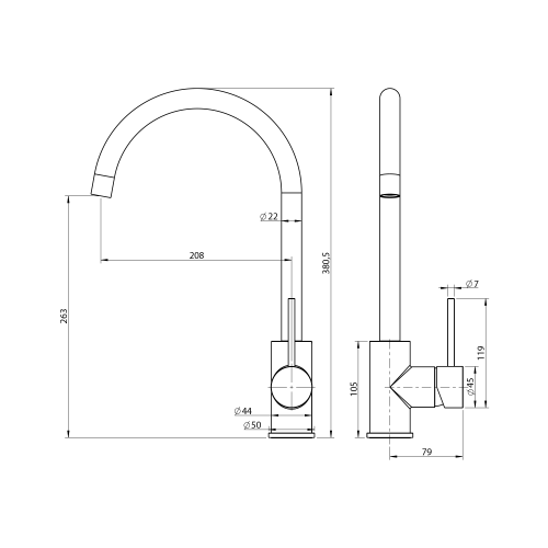 Sapho TRONA mosogató csaptelep, nikkel JK649NK