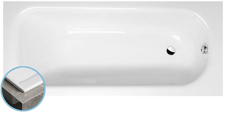 Sapho POLYSAN LAURA SLIM 160x70 cm kád, fehér 24611S