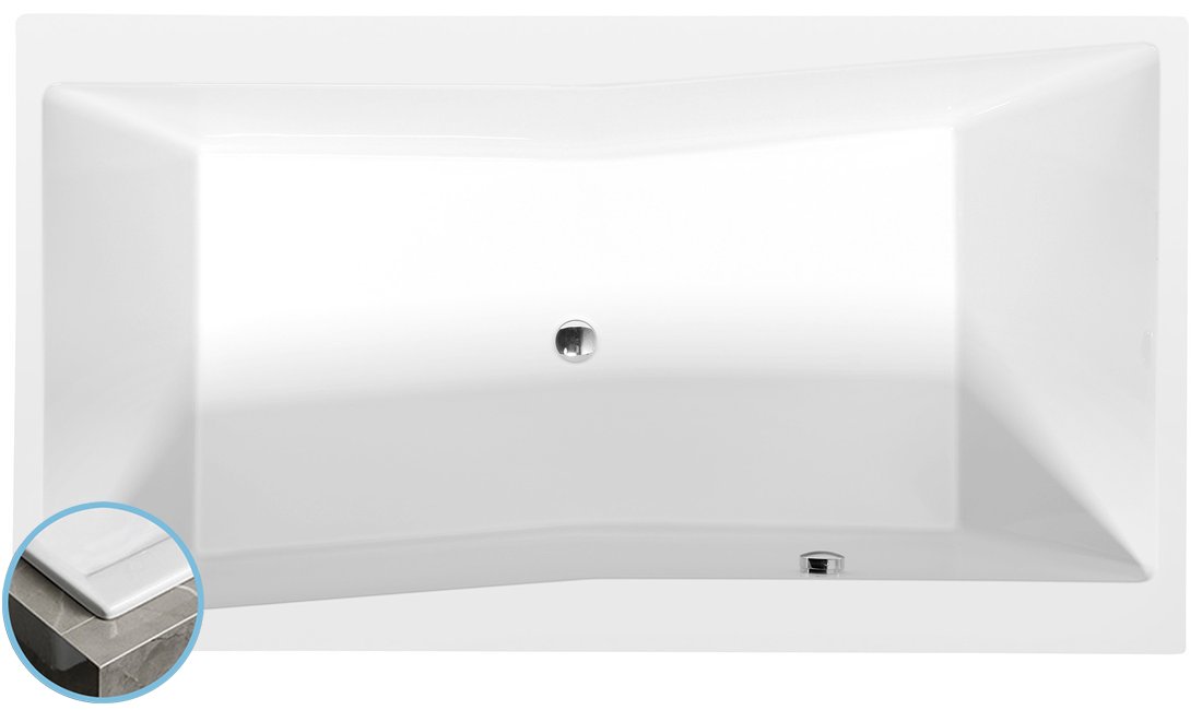 Sapho POLYSAN QUEST SLIM 180x100 cm egyenes kád, fehér 78511S