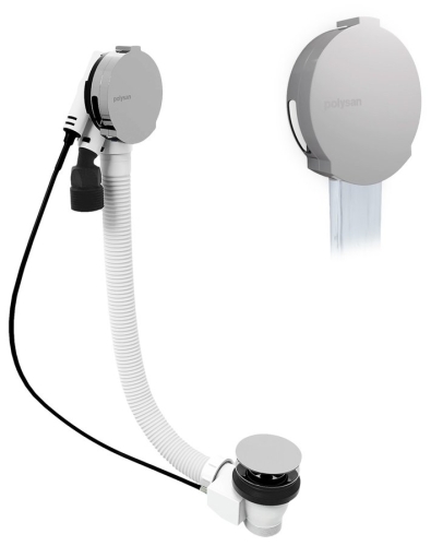 Sapho POLYSAN 80 cm bovdenes lefolyó kádtöltővel, króm 71853